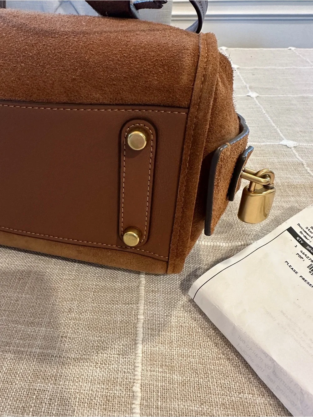 100% Coach Rogue Bag 31 Suede Leather Warm Brown Mint Condition Receipt - Picture 11 of 16